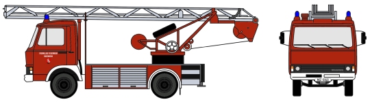 Loewe 4106 - H0 - Iveco Magirus Zeta  90M5 - DL18 Feuerwehr Budenheim